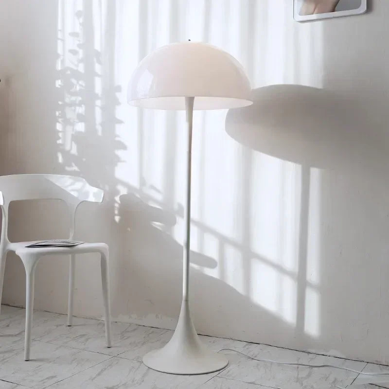 Nordic Deens Design LED Paddenstoel Vloerlamp – Glas & IJzer – 21-30W – Voor Woonkamer, Slaapkamer & Foyer