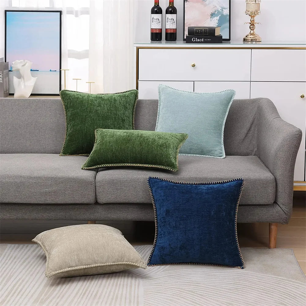 Olanly Chenille Kussenhoes Bank Decoratieve Sierkussensloop Zachte Luxe