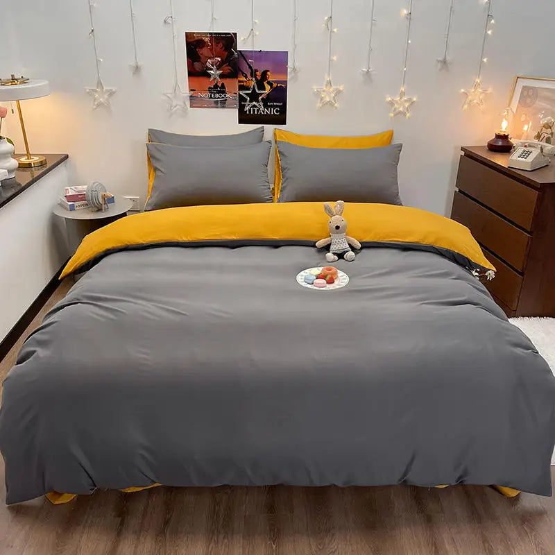 Donkergrijs Kleur Dekbedovertrek Dubbele Size funda nordica cama