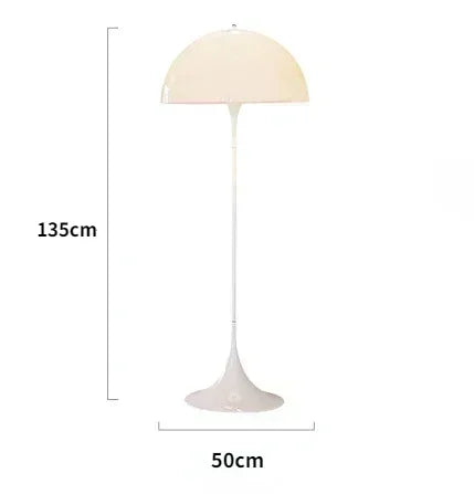 Nordic Deens Design LED Paddenstoel Vloerlamp – Glas & IJzer – 21-30W – Voor Woonkamer, Slaapkamer & Foyer