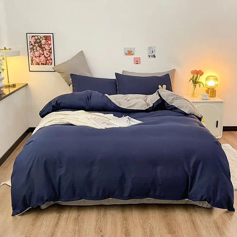 Donkergrijs Kleur Dekbedovertrek Dubbele Size funda nordica cama