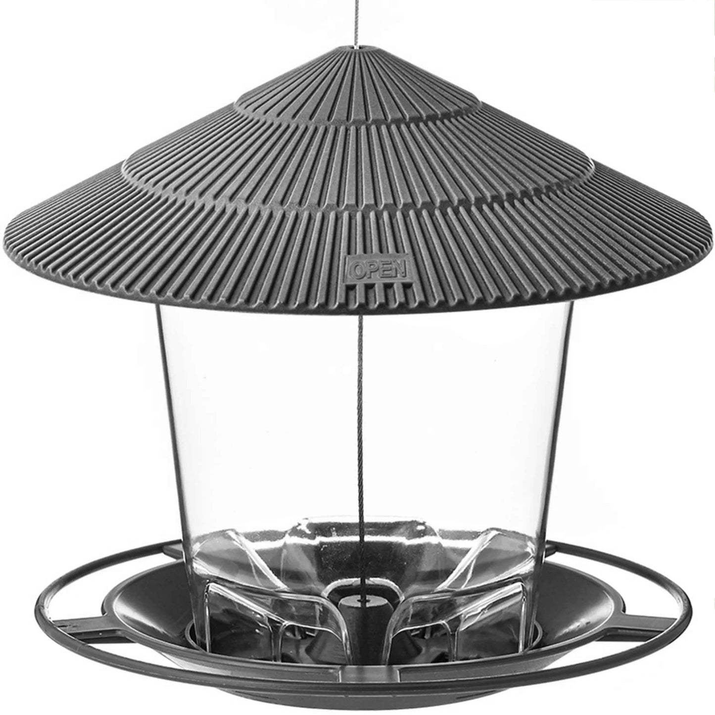 Vogelvoeder voor Buiten – Squirrel Proof Design – 820ml Capaciteit – Doorzichtig Plastic – Voor Tuin & Balkon – Eenvoudig te Vullen