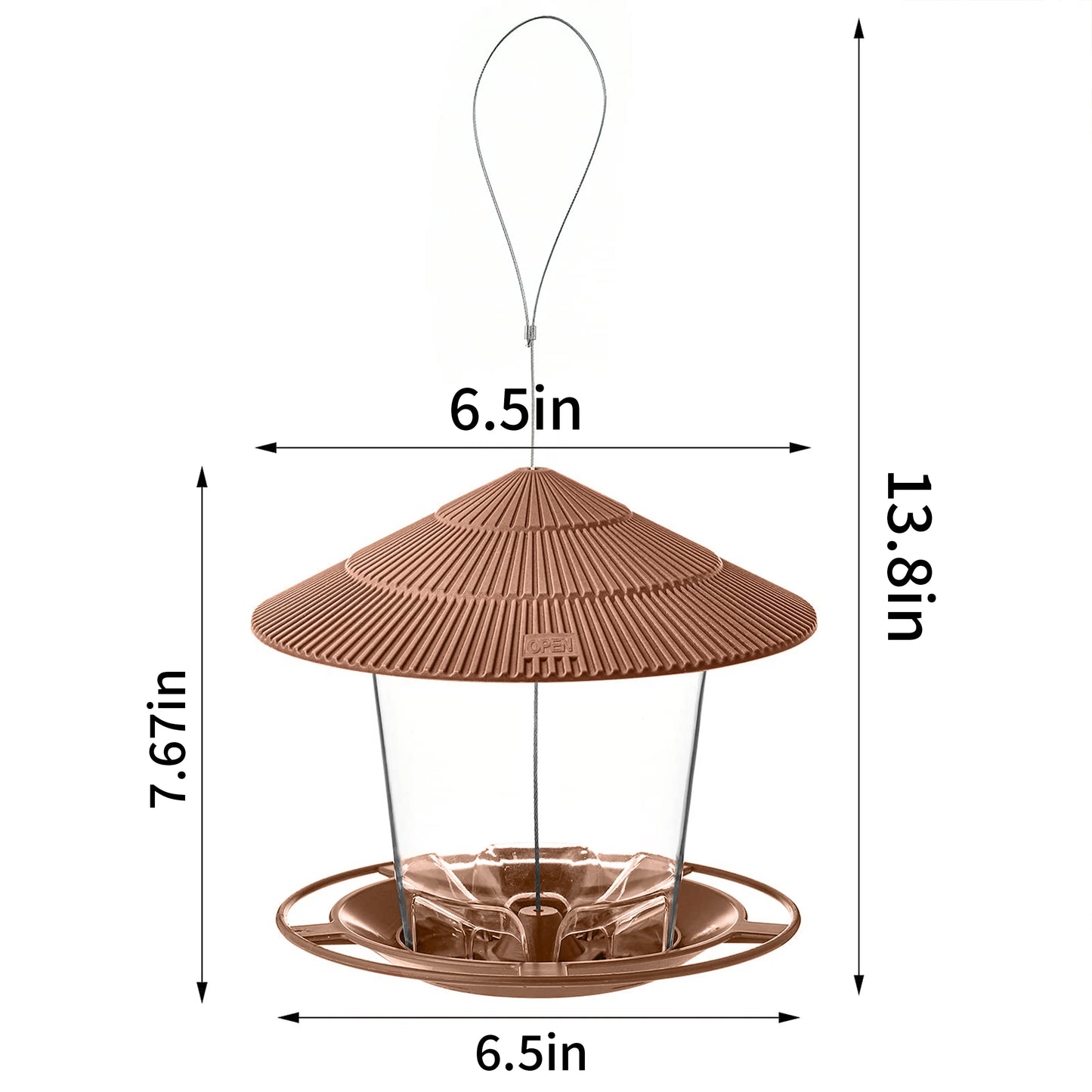 Vogelvoeder voor Buiten – Squirrel Proof Design – 820ml Capaciteit – Doorzichtig Plastic – Voor Tuin & Balkon – Eenvoudig te Vullen