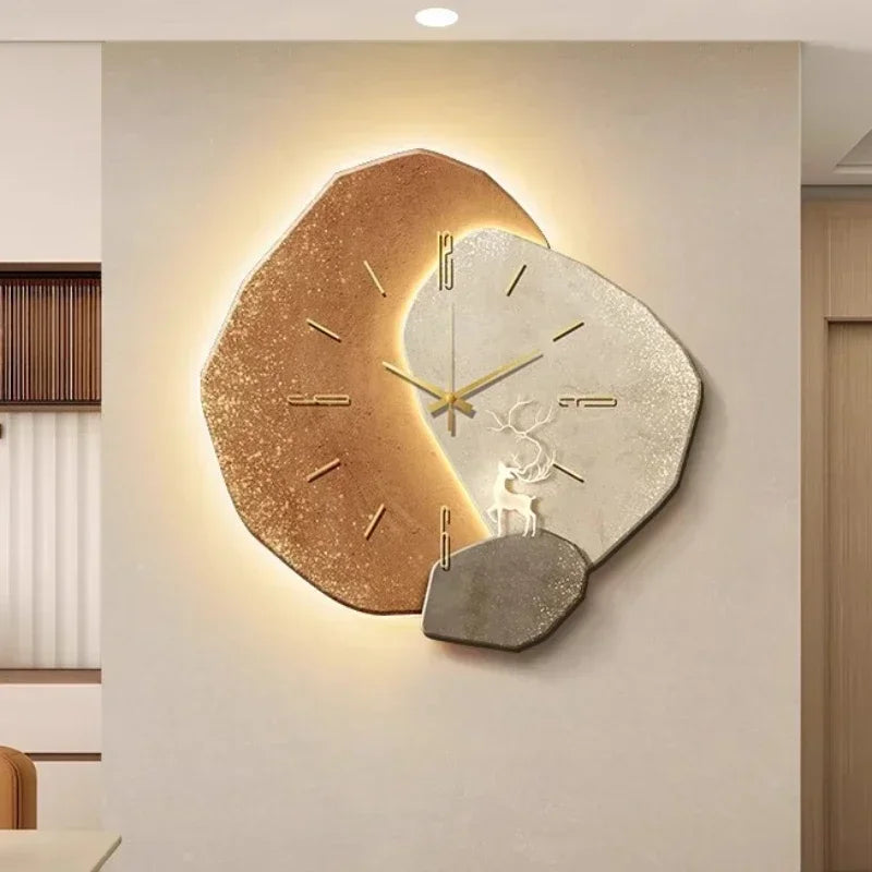 Moderne en esthetische creatieve decoratieve lichtgevende wandklok