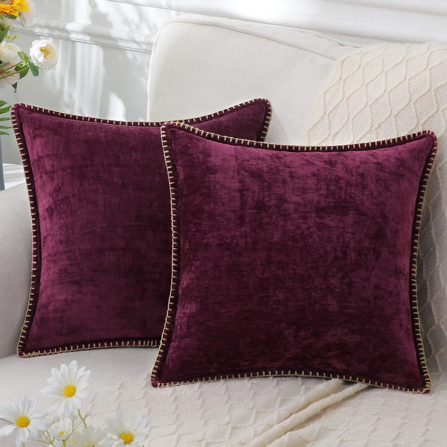 Olanly Chenille Kussenhoes Bank Decoratieve Sierkussensloop Zachte Luxe