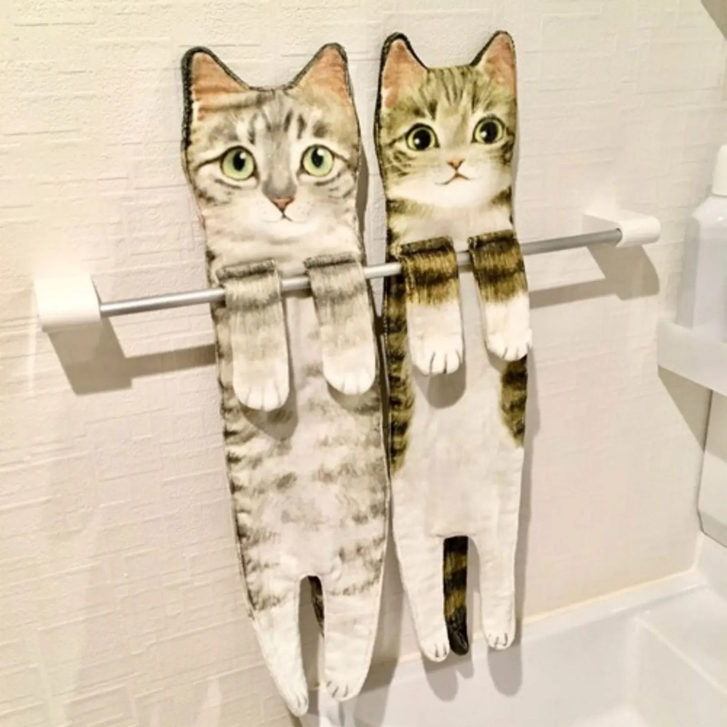Grappige Kat Handdoekjes Badkamer Handdoek Met Hangende Lussen Snel Droog