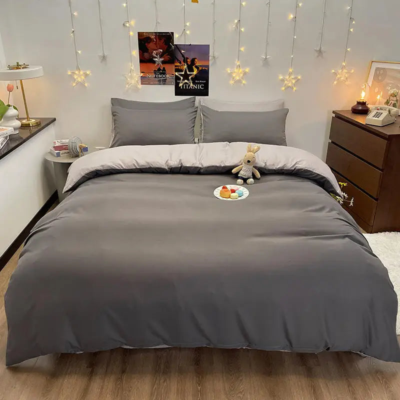 Donkergrijs Kleur Dekbedovertrek Dubbele Size funda nordica cama
