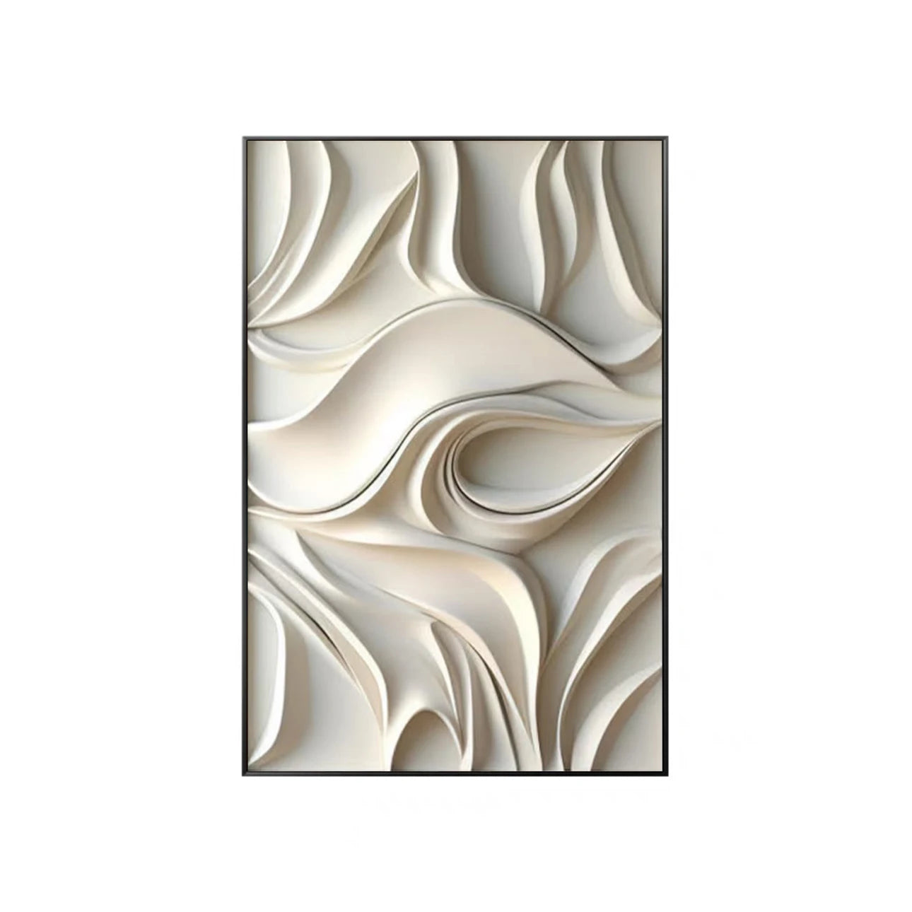 Japandi Muurdecoratie – 3D Wandornament in Neutrale Tinten – Minimalistisch & Modern