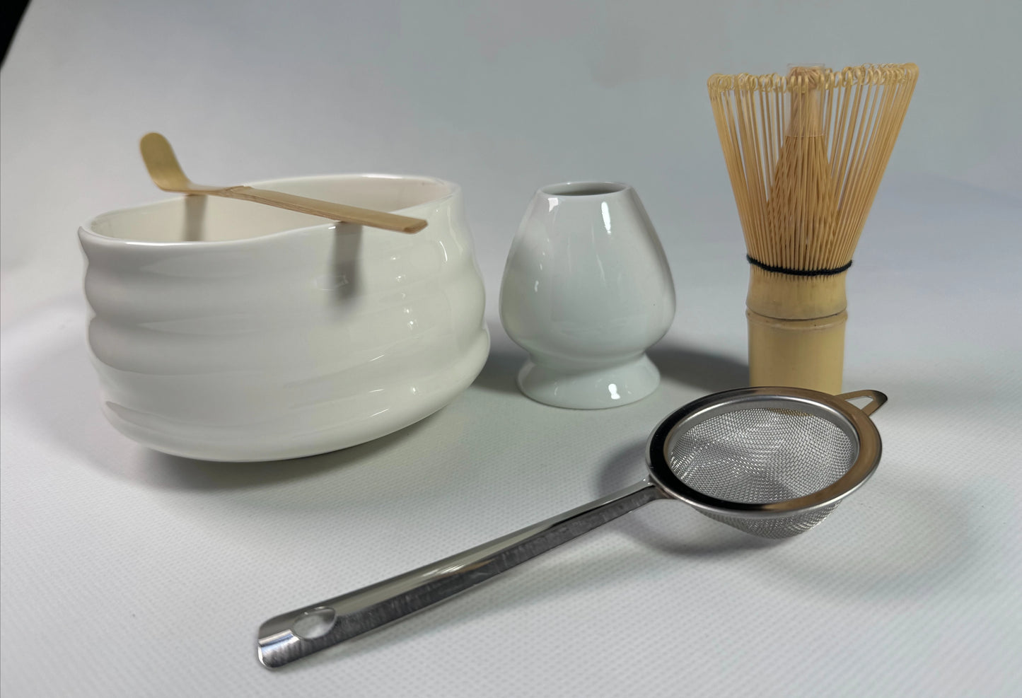 Japanse Matcha Thee Set – Bamboe Klopper, Kom, Schep & Houder – Traditioneel Ceremonieel Matcha Bereiden – Cadeauset