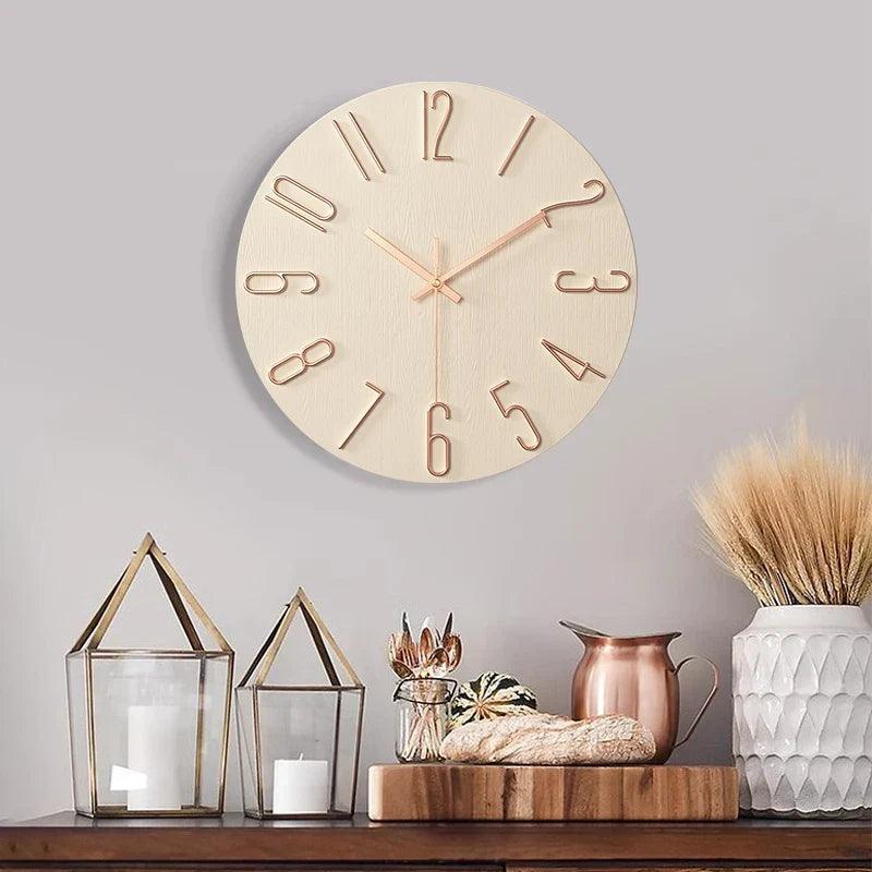 Houten wandklok - Scandinavische stijl