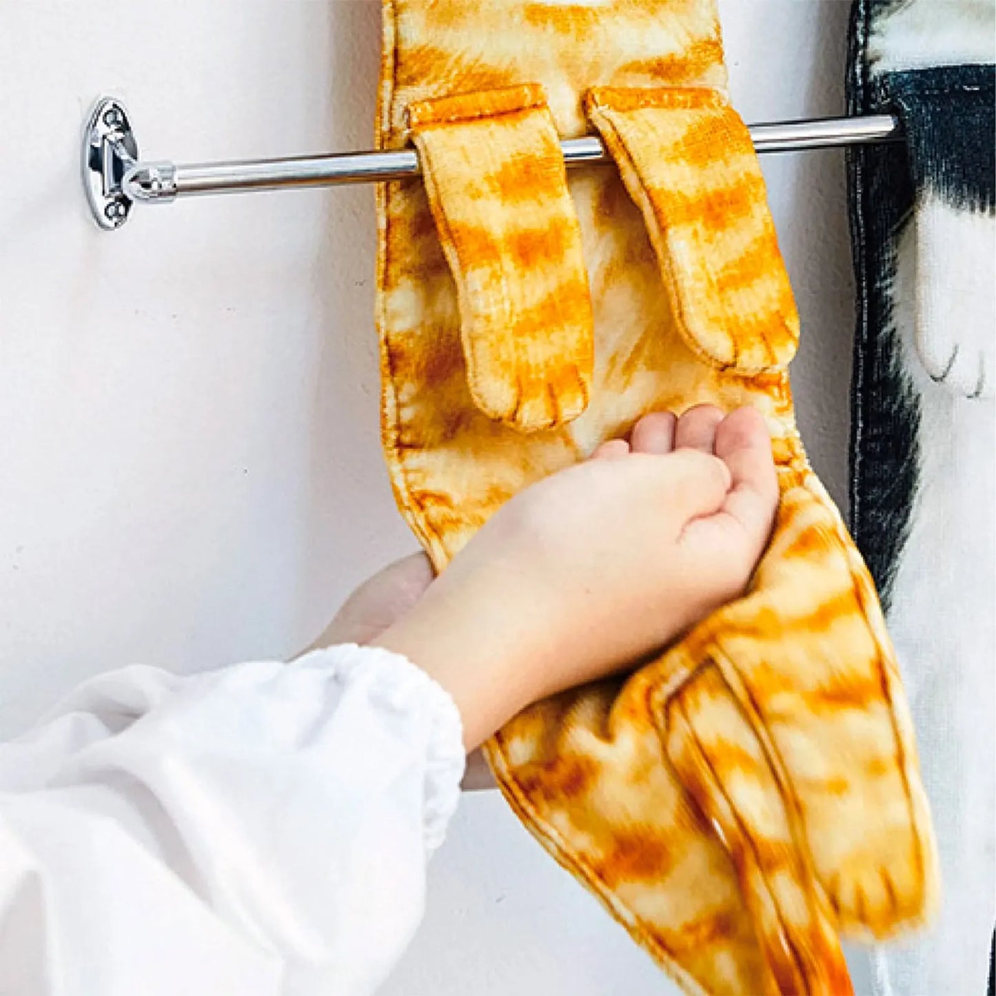 Grappige Kat Handdoekjes Badkamer Handdoek Met Hangende Lussen Snel Droog