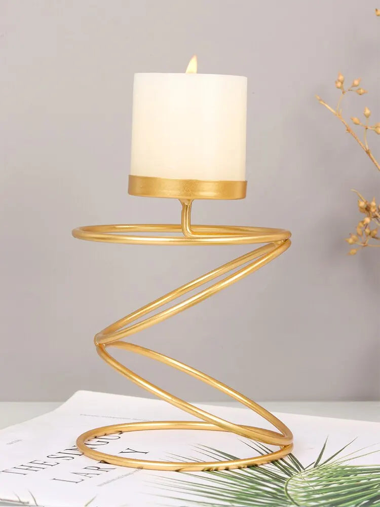 Luxe Stijl Metalen Kandelaars Eenvoudige Gouden Bruiloft Decoratie