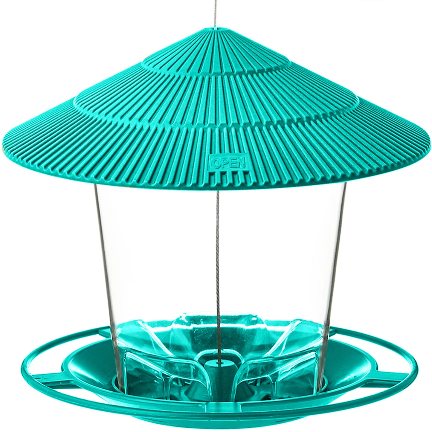 Vogelvoeder voor Buiten – Squirrel Proof Design – 820ml Capaciteit – Doorzichtig Plastic – Voor Tuin & Balkon – Eenvoudig te Vullen