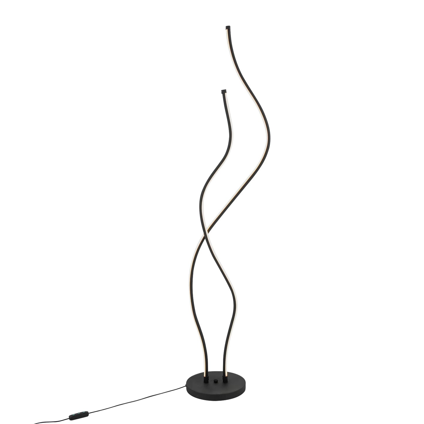 Moderne LED Spiraal Vloerlamp – Dimbare Staande Lamp – 3000K Warm Licht – 60W – Zwart Design