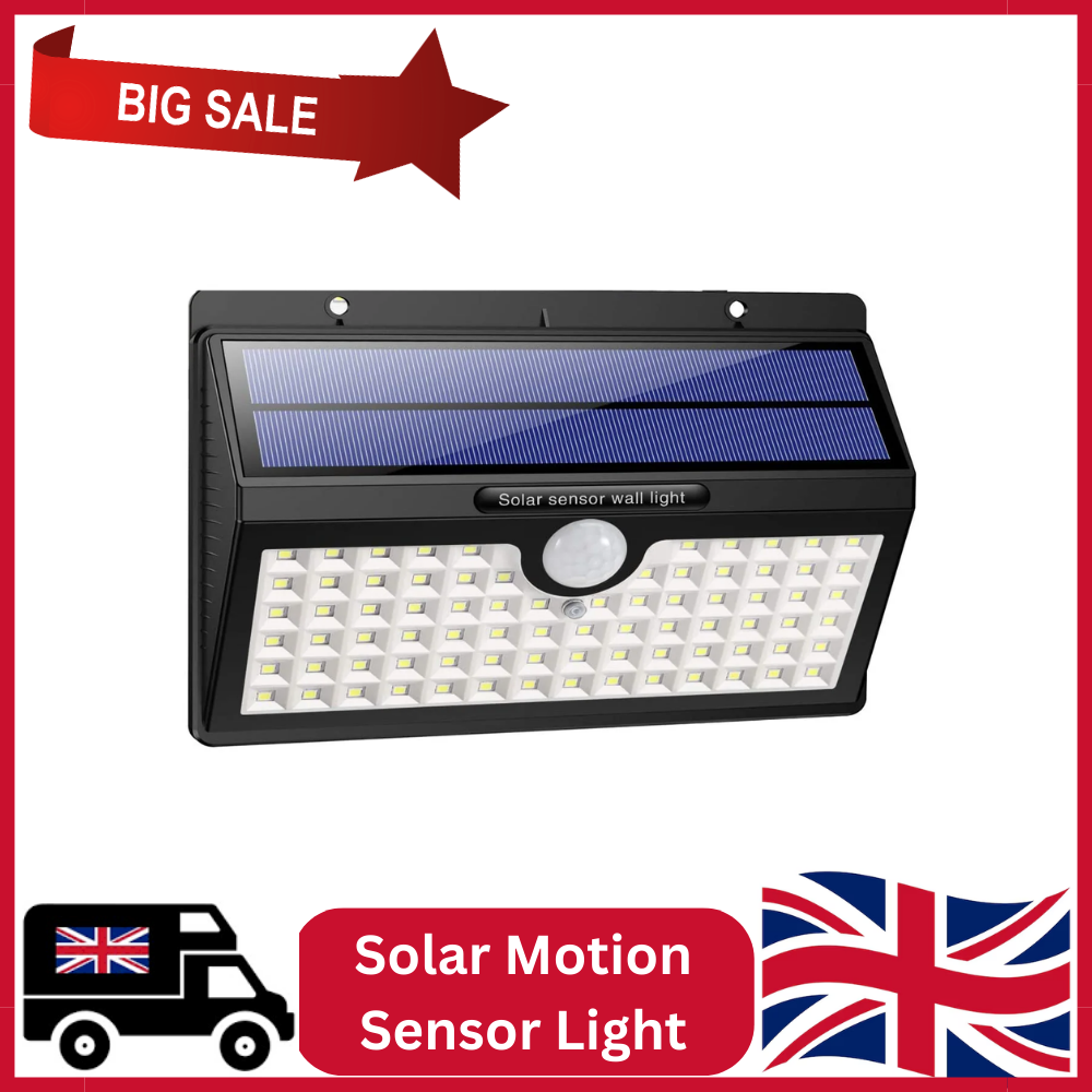 Zonnepaneel Buitenlamp met Bewegingssensor – 78 LED – IP65 Waterdicht – 4 Lichtstanden – Wandmontage
