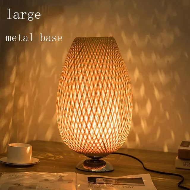 AntiqueBamboo Vintage Bamboe Tafellamp - Rustiek Design en Natuurlijke Elegantie