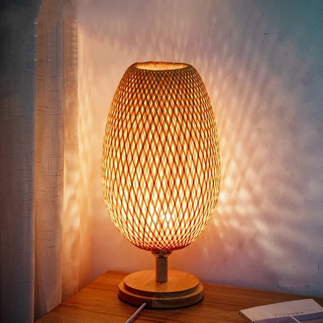 AntiqueBamboo Vintage Bamboe Tafellamp - Rustiek Design en Natuurlijke Elegantie