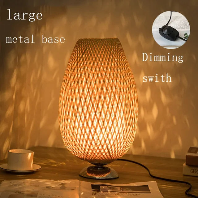 AntiqueBamboo Vintage Bamboe Tafellamp - Rustiek Design en Natuurlijke Elegantie