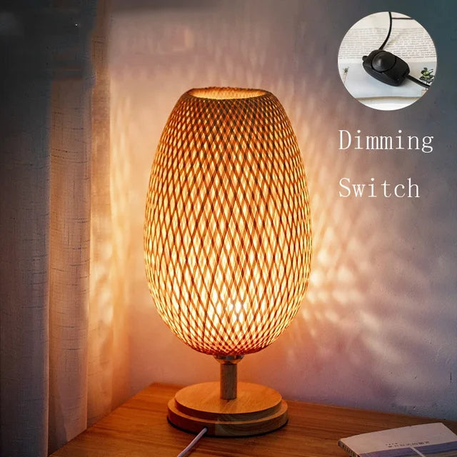 AntiqueBamboo Vintage Bamboe Tafellamp - Rustiek Design en Natuurlijke Elegantie