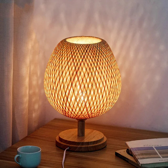 AntiqueBamboo Vintage Bamboe Tafellamp - Rustiek Design en Natuurlijke Elegantie