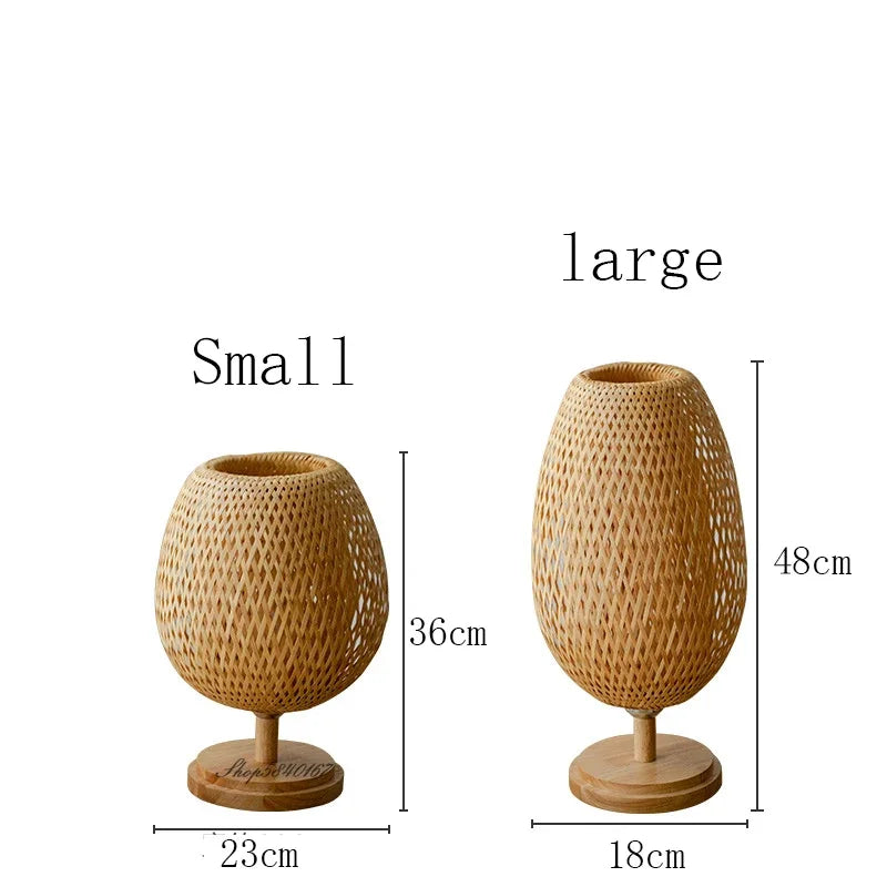 AntiqueBamboo Vintage Bamboe Tafellamp - Rustiek Design en Natuurlijke Elegantie