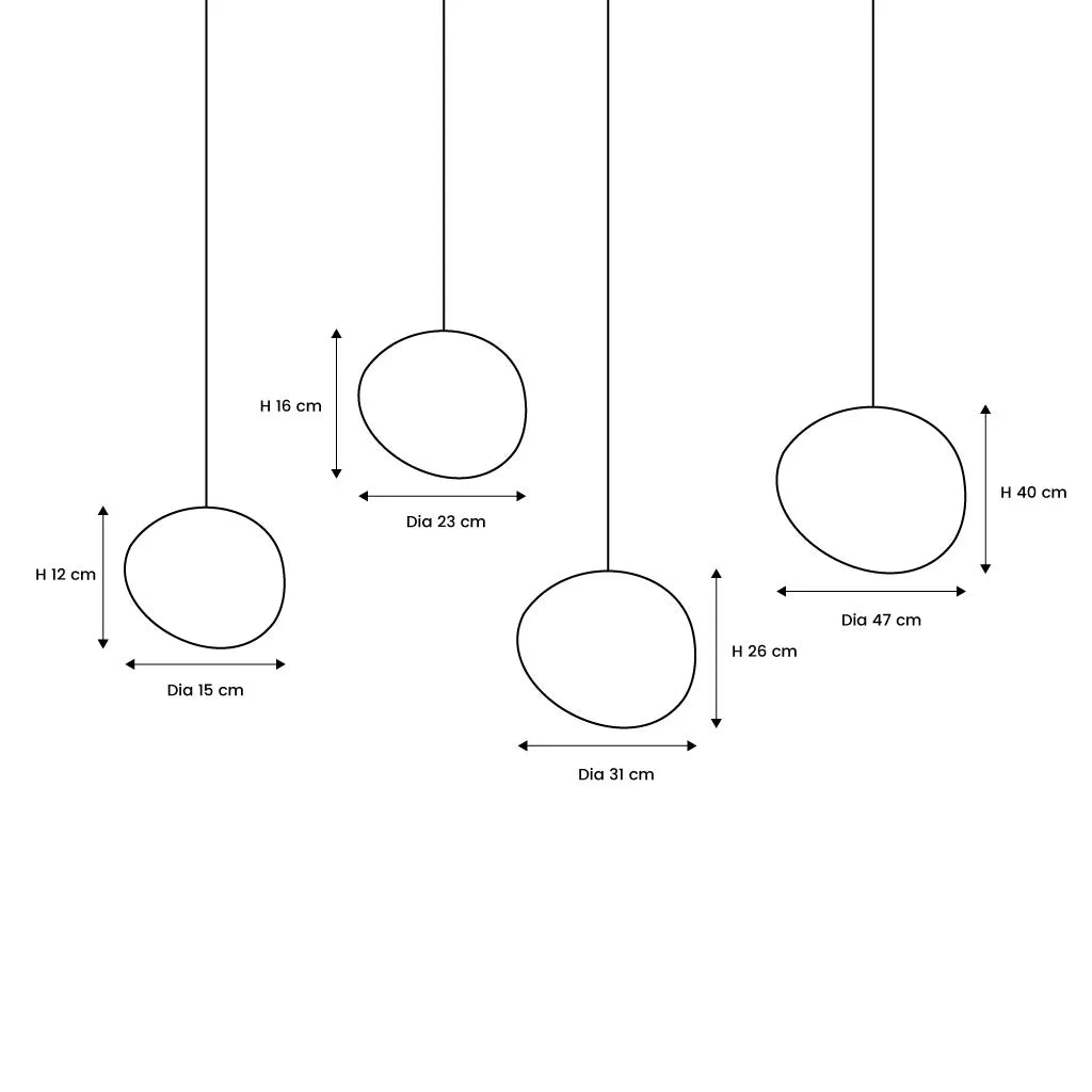 Witte Kiezel Hanglamp