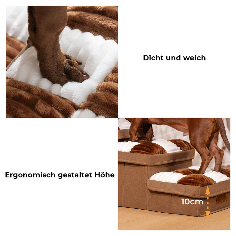 NapSteps Luxe Hondentrap met Opbergruimte – 2 of 3 Treden, Schachtdesign, Antislip & Zacht Kussen (tot 20 kg)