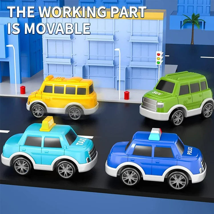 TransportFun Speelset – Met Licht en Geluid – Inclusief 4 Auto’s – Opslagfunctie – Educatief Speelgoed vanaf 3 jaar