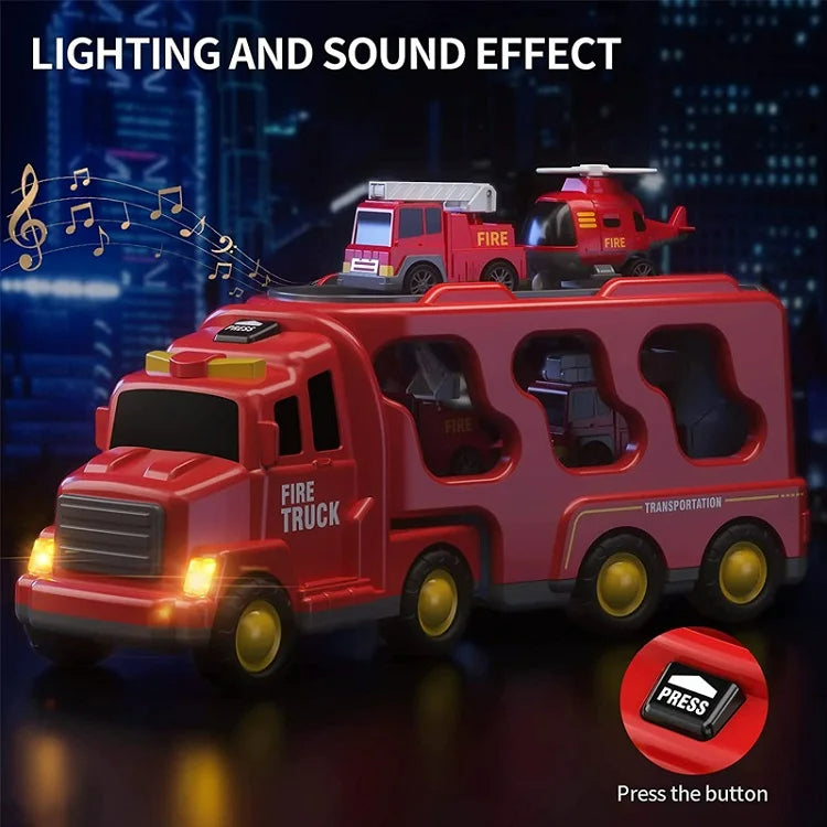 TransportFun Speelset – Met Licht en Geluid – Inclusief 4 Auto’s – Opslagfunctie – Educatief Speelgoed vanaf 3 jaar