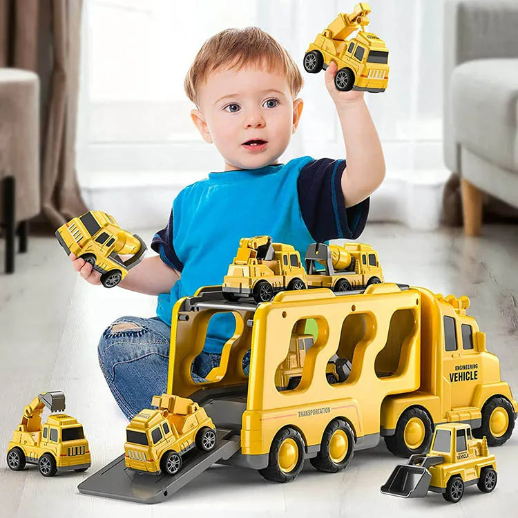 TransportFun Speelset – Met Licht en Geluid – Inclusief 4 Auto’s – Opslagfunctie – Educatief Speelgoed vanaf 3 jaar