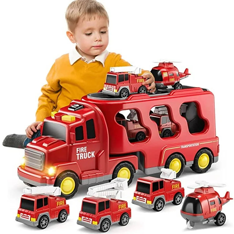 TransportFun Speelset – Met Licht en Geluid – Inclusief 4 Auto’s – Opslagfunctie – Educatief Speelgoed vanaf 3 jaar