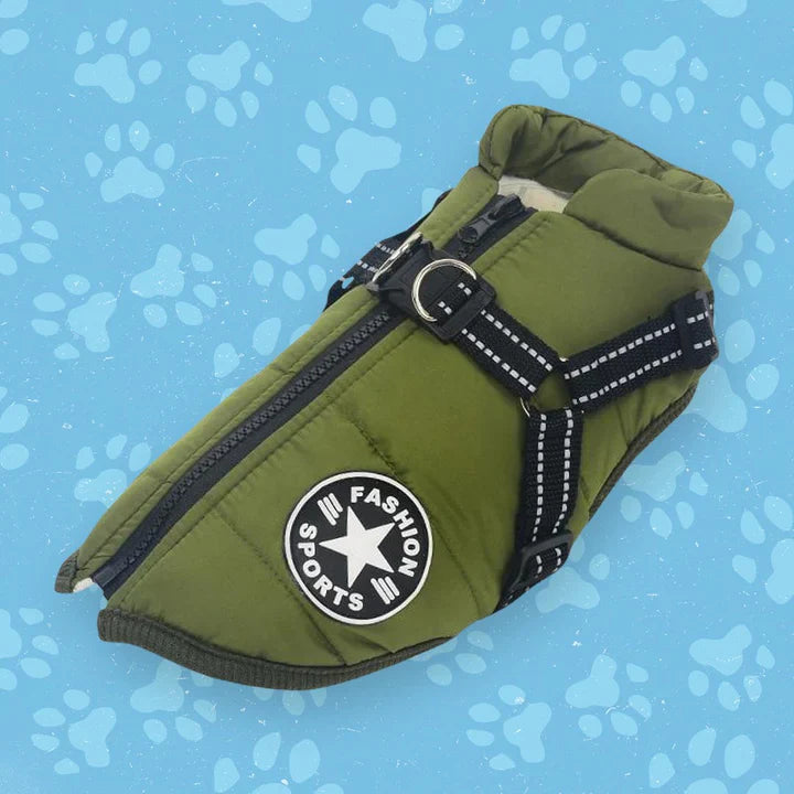 Warme Winterjas voor Honden met Ingebouwde Harnas – Bescherming tegen Kou & Koudegolven