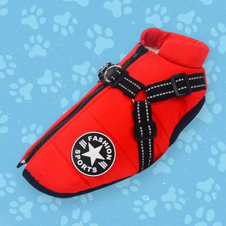Warme Winterjas voor Honden met Ingebouwde Harnas – Bescherming tegen Kou & Koudegolven