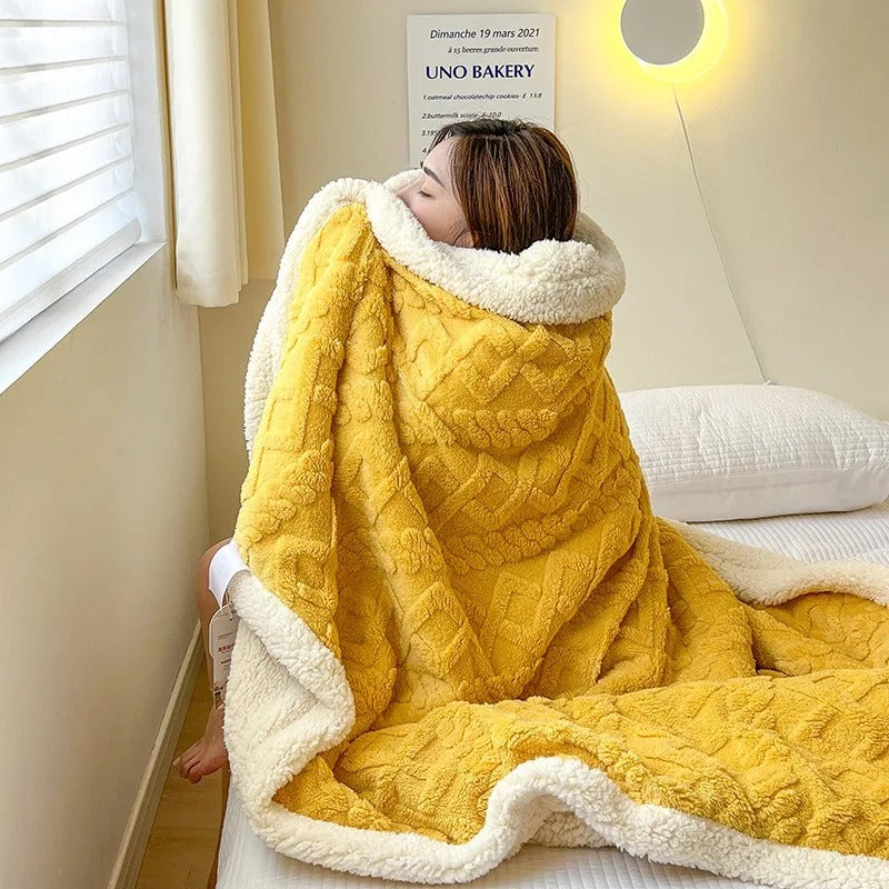 Luxe Winterdeken van Lamswol & Fleece – Extra Dik & Warm – Ademend & Zacht – Voor Slaapkamer & Woonkamer