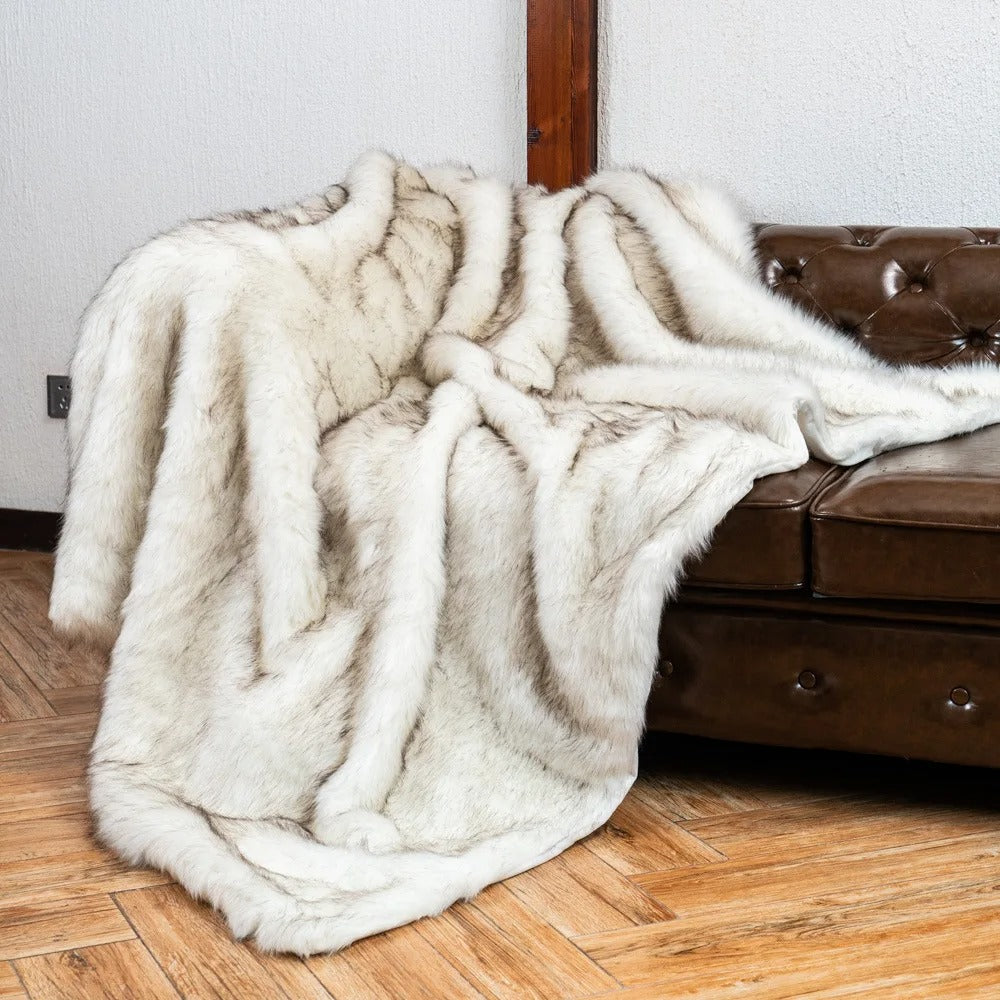 Luxueuze Imitatiebont Deken – Zachte Fleece Warmte Deken voor Bed en Bank, Perfect voor Koude Winternachten