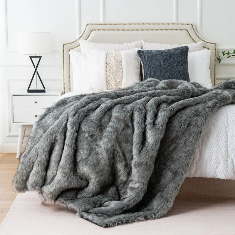 Luxueuze Imitatiebont Deken – Zachte Fleece Warmte Deken voor Bed en Bank, Perfect voor Koude Winternachten