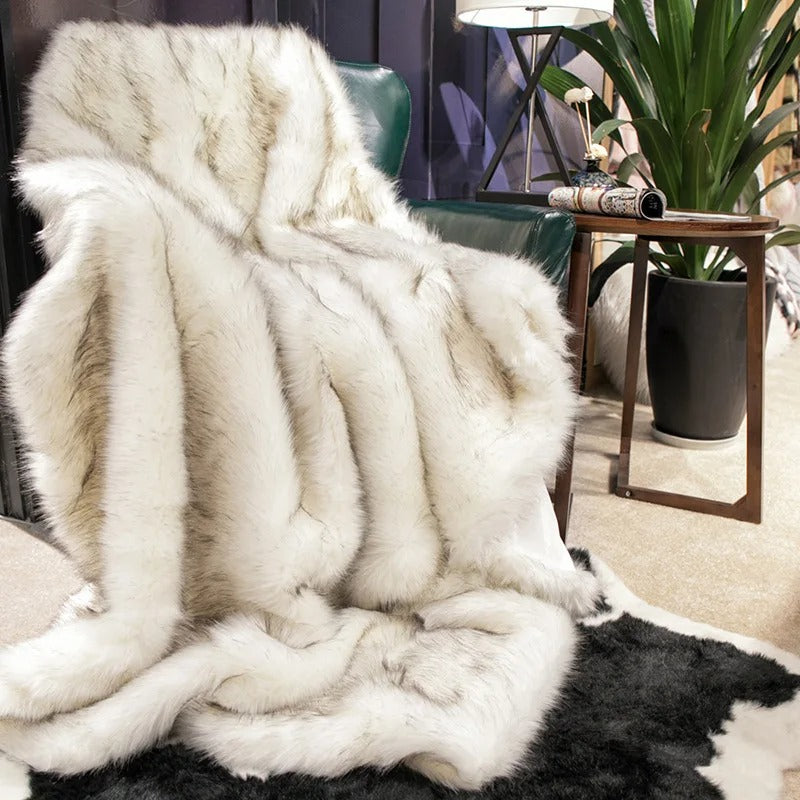 Luxueuze Imitatiebont Deken – Zachte Fleece Warmte Deken voor Bed en Bank, Perfect voor Koude Winternachten