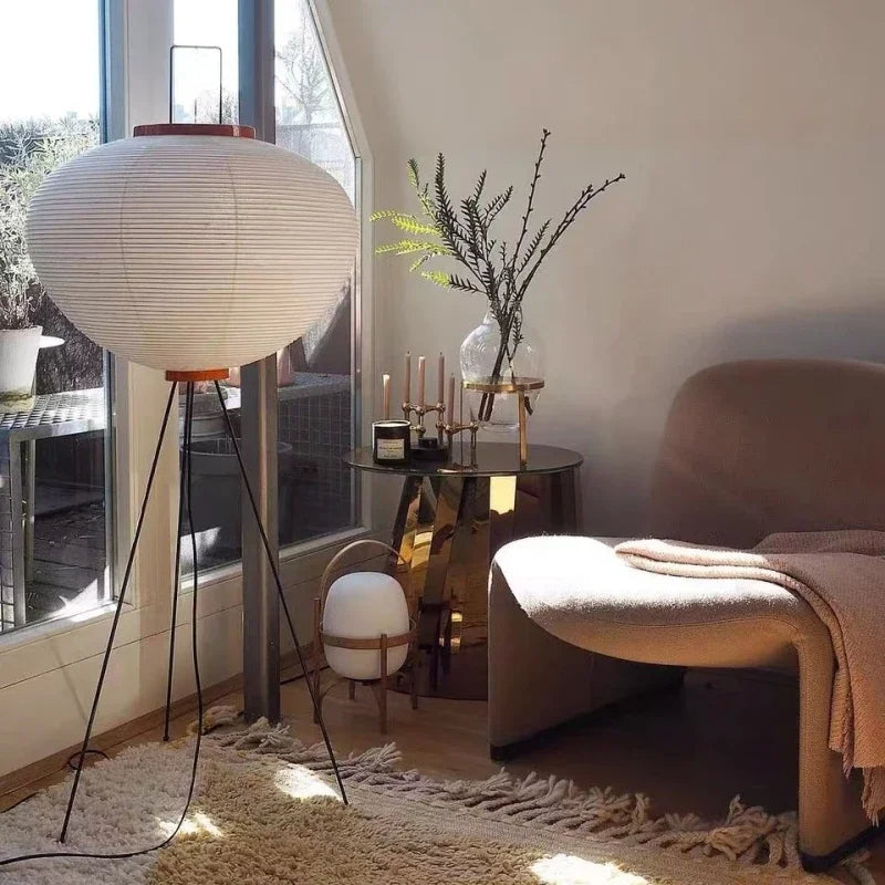 Japandi Designer Vloerlamp van Rijstpapier