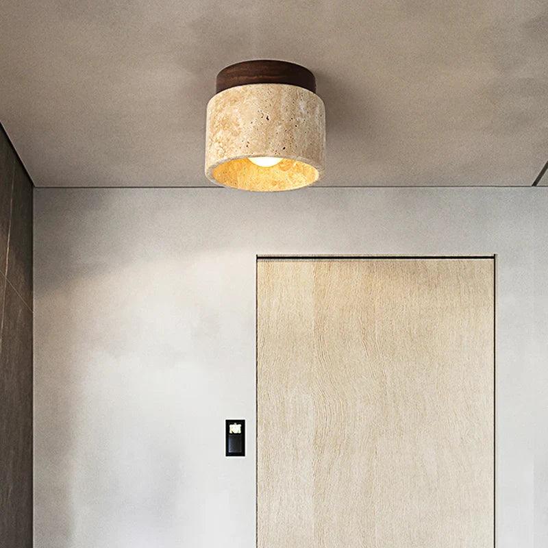 Buijou - Marmer & Hout Plafondlamp Voor Elegante Interieurs
