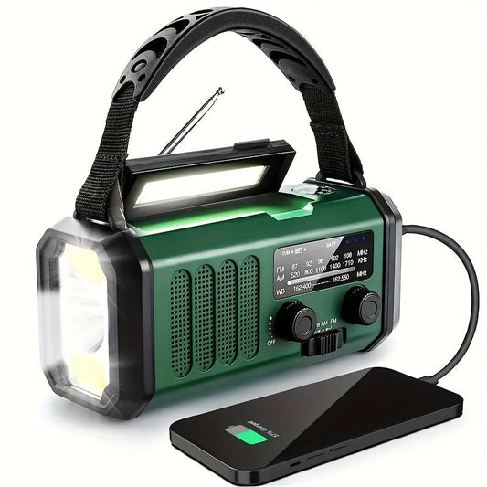 EcoPower Noodradio met Zonnepaneel – 10000mAh Powerbank, AM/FM/NOAA Radio, Handcrank, Zaklamp & SOS – Voor Noodgevallen & Outdoor