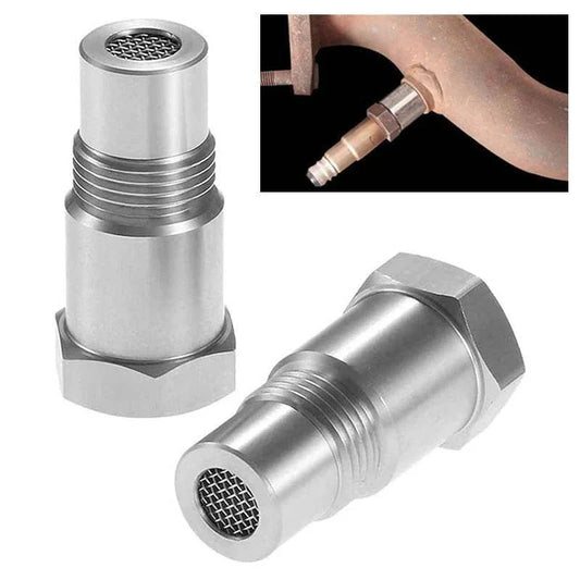Universele O2 Sensor Adapter met Mini Katalysator – Verwijdert Check Engine Light (P0420/P0430) | M18x1.5 | RVS SS304 | Alleen Off-Road Gebruik