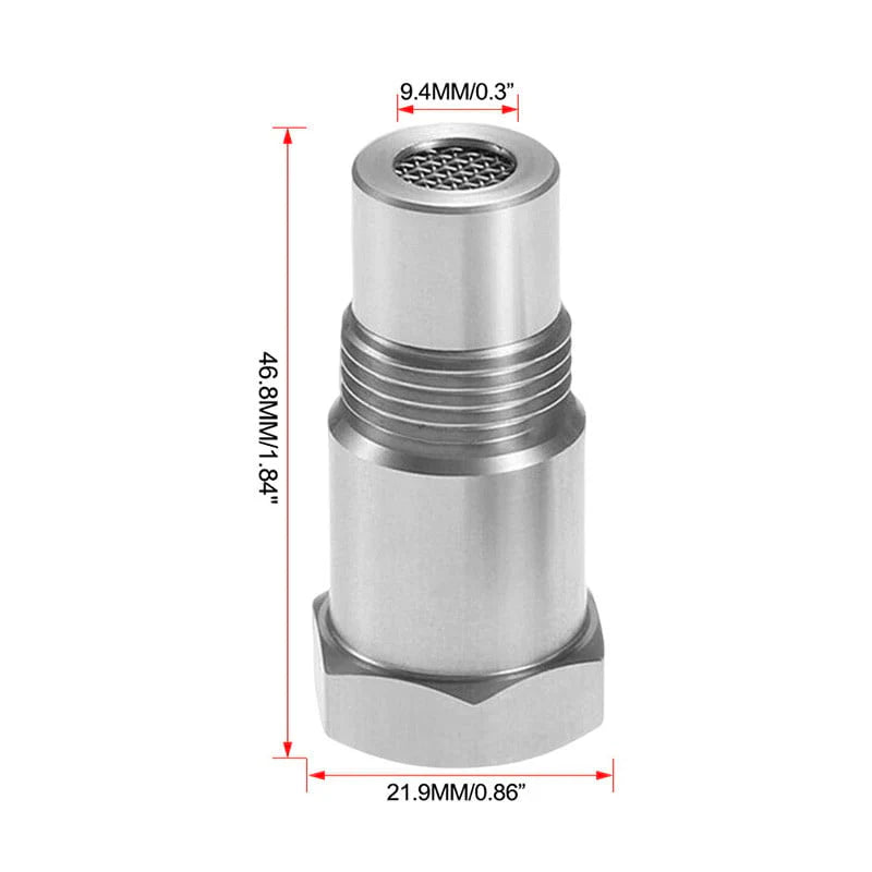 Universele O2 Sensor Adapter met Mini Katalysator – Verwijdert Check Engine Light (P0420/P0430) | M18x1.5 | RVS SS304 | Alleen Off-Road Gebruik