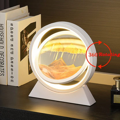 3D Bewegende Zandschilderij LED Tafellamp, Glas Zand Scene Nachtlicht, Romantisch Huisdecor