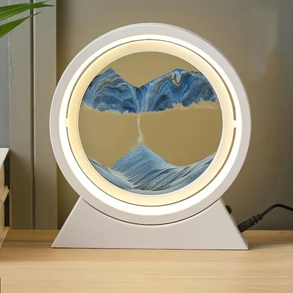 3D Bewegende Zandschilderij LED Tafellamp, Glas Zand Scene Nachtlicht, Romantisch Huisdecor