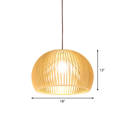Aziatische Bamboe Hanglamp Beige Klein/Groot Hangend