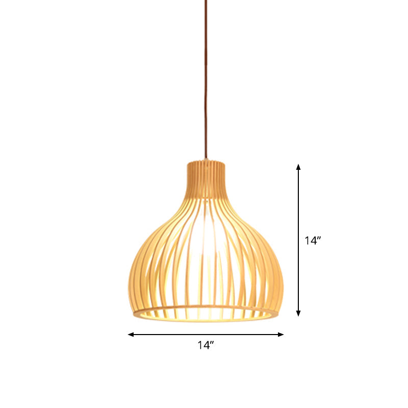 Aziatische Bamboe Hanglamp Beige Klein/Groot Hangend