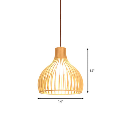 Aziatische Bamboe Hanglamp Beige Klein/Groot Hangend