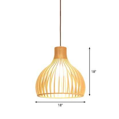 Aziatische Bamboe Hanglamp Beige Klein/Groot Hangend