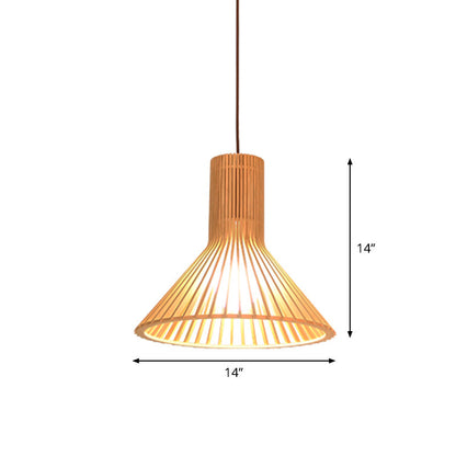 Aziatische Bamboe Hanglamp Beige Klein/Groot Hangend