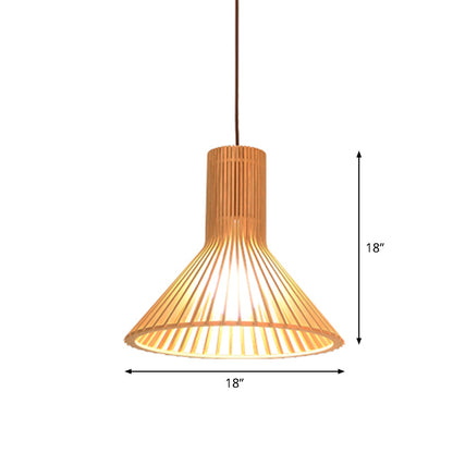Aziatische Bamboe Hanglamp Beige Klein/Groot Hangend